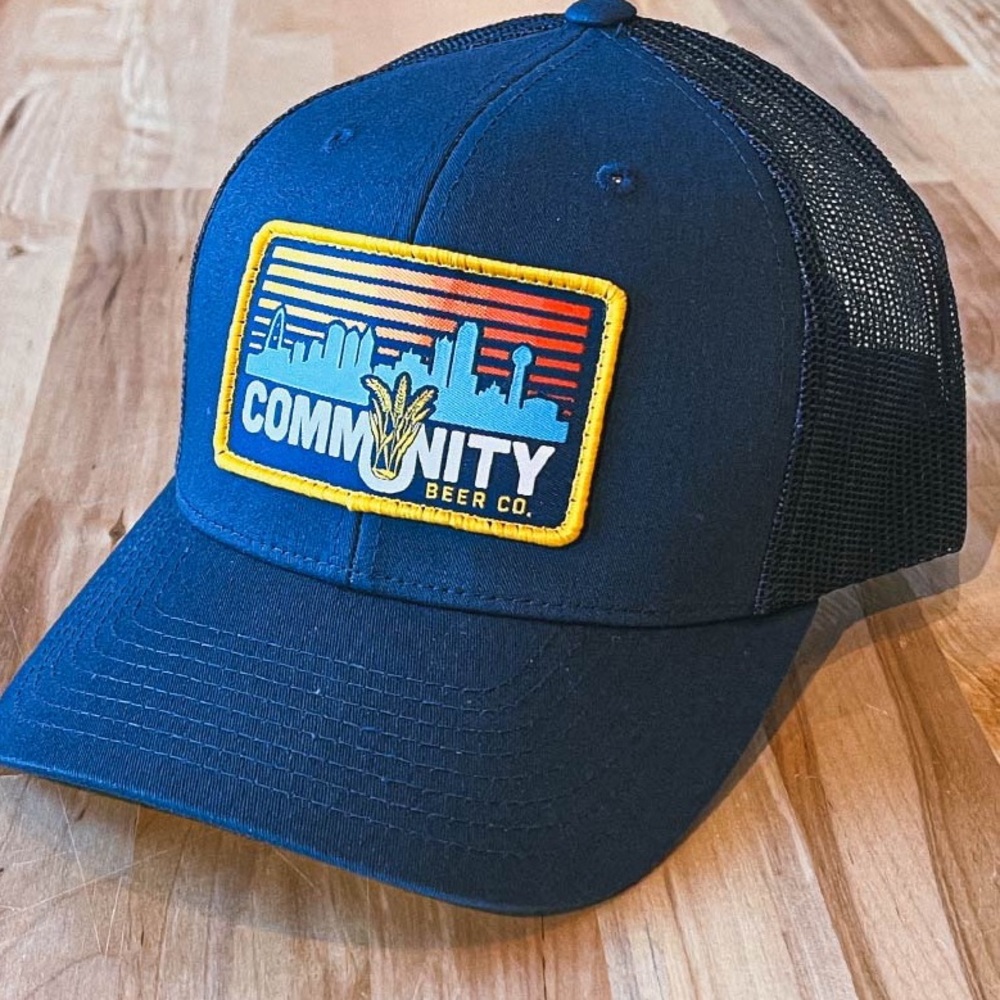 NEW SKYLINE LOGO Community Beer MESHBACK HAT – NAVY Dallas, Texas brewery